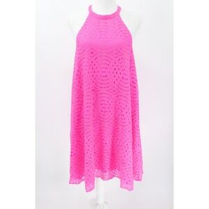 Lilly Pulitzer‎ Dress Womens Large Pink Lace Quinn Sleeveless Vacation Resort
